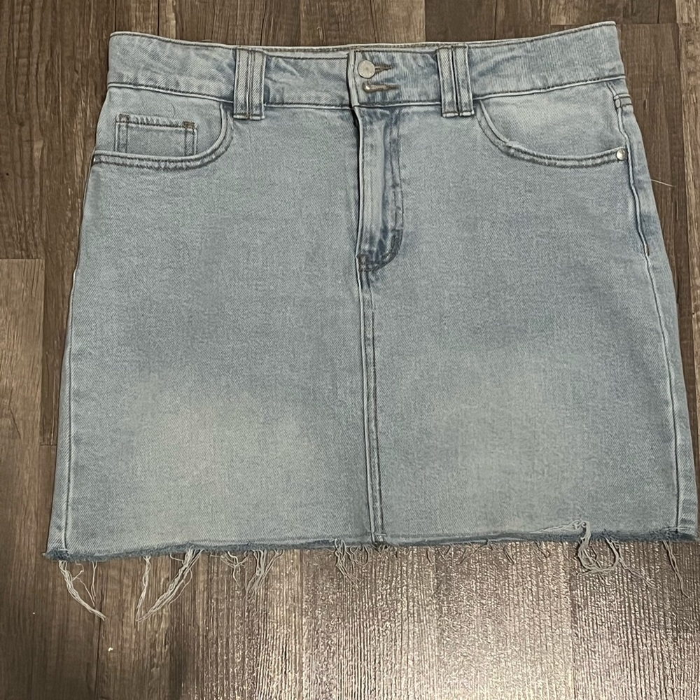 Denim womens mini skirt